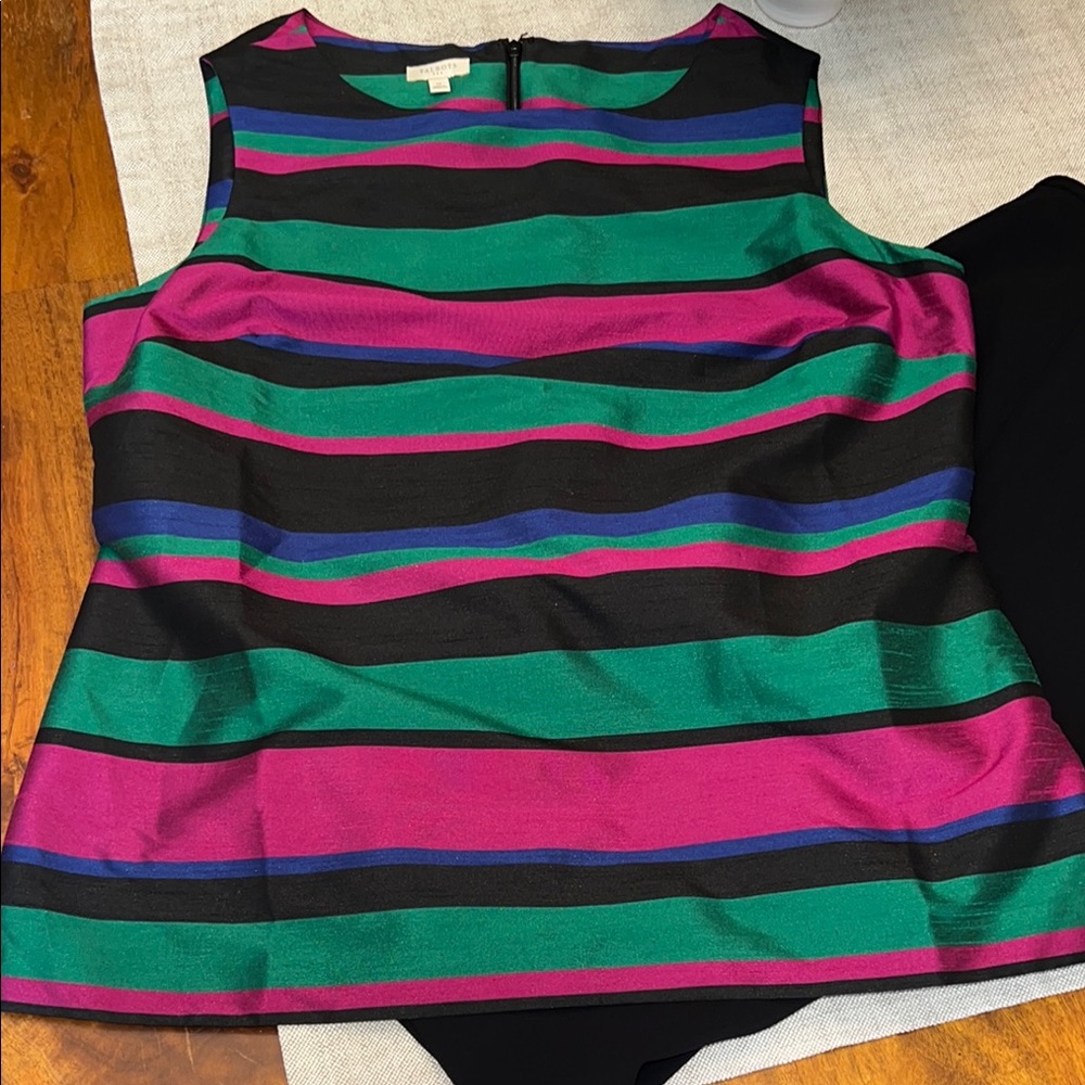 Talbots Multicolor Striped Sleeveless Top